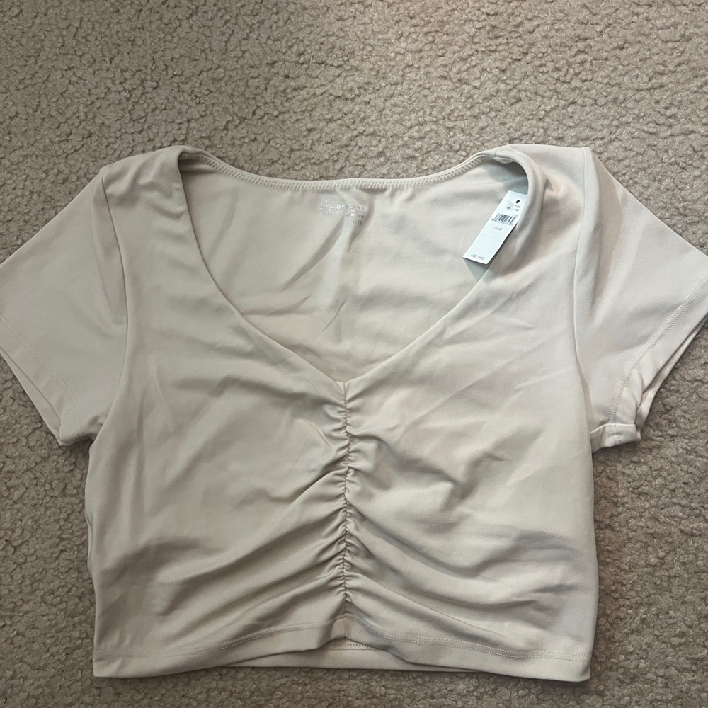 Aerie Offline Short Sleeve Ruched Top